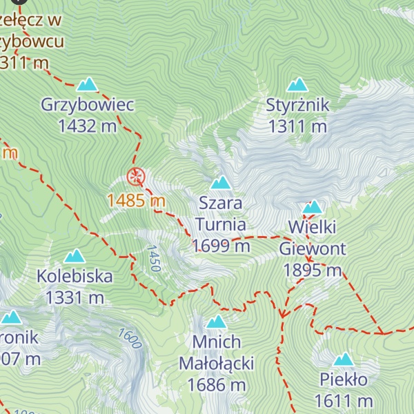 Map of Skrajna Giewoncka Baszta