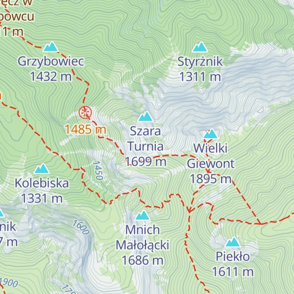 Map of Zadnia Giewoncka Baszta