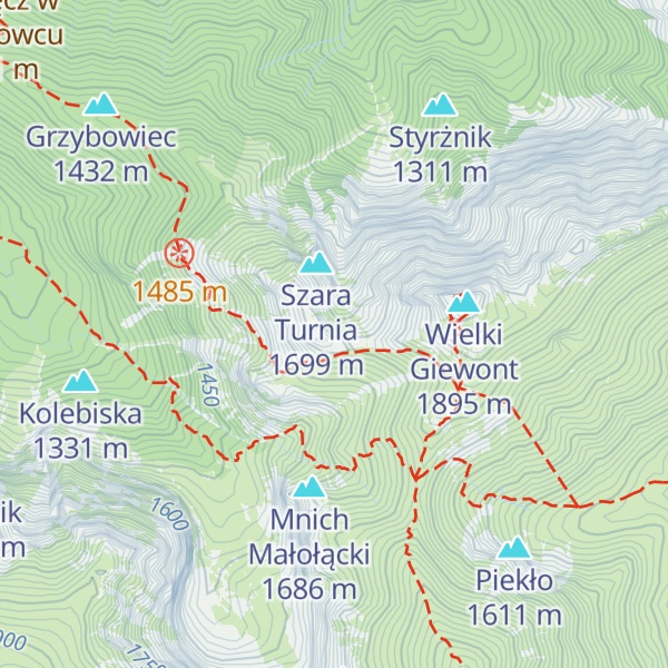 Map of Wysoka Giewoncka Baszta