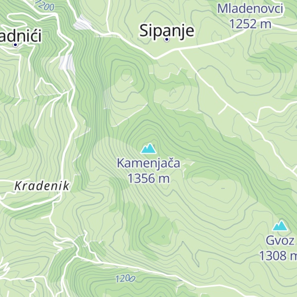 Map of Kamenjača