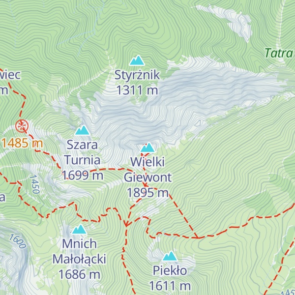 Map of Wielki Giewont