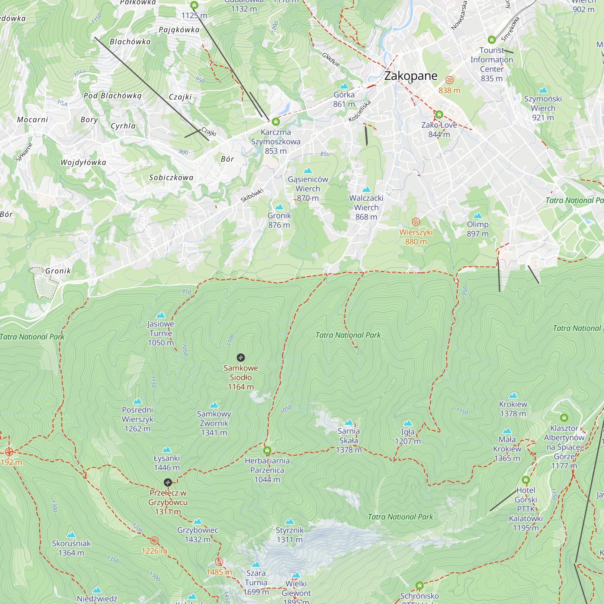 Leśniczówka Strążyska map