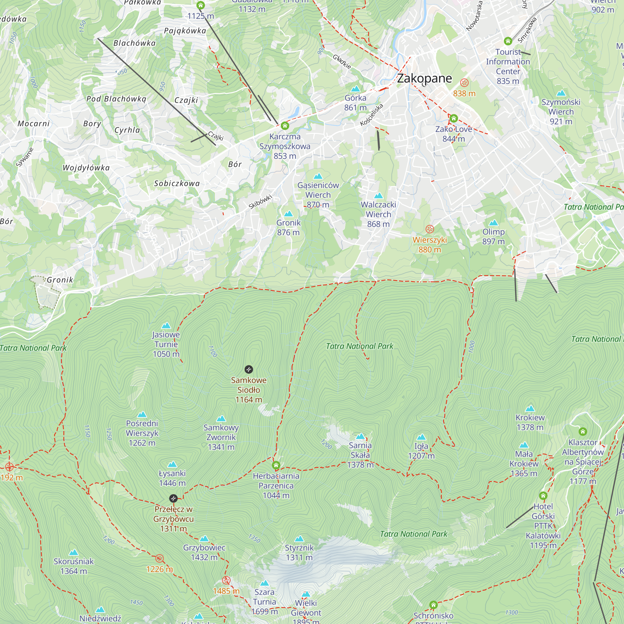 Leśniczówka Strążyska map
