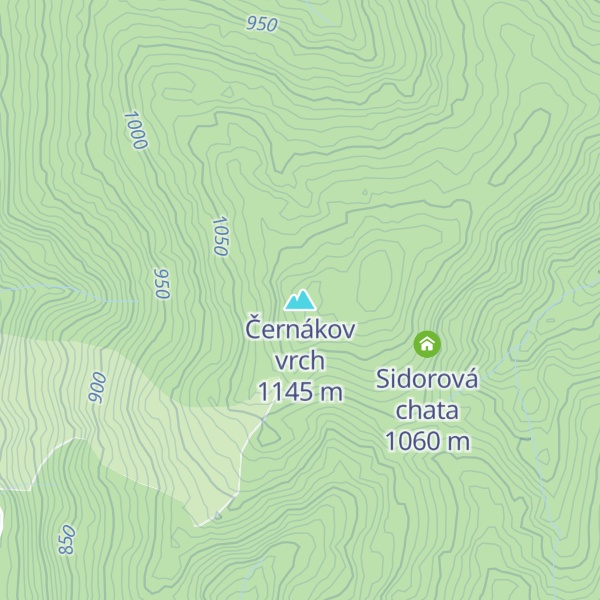 Map of Černákov vrch