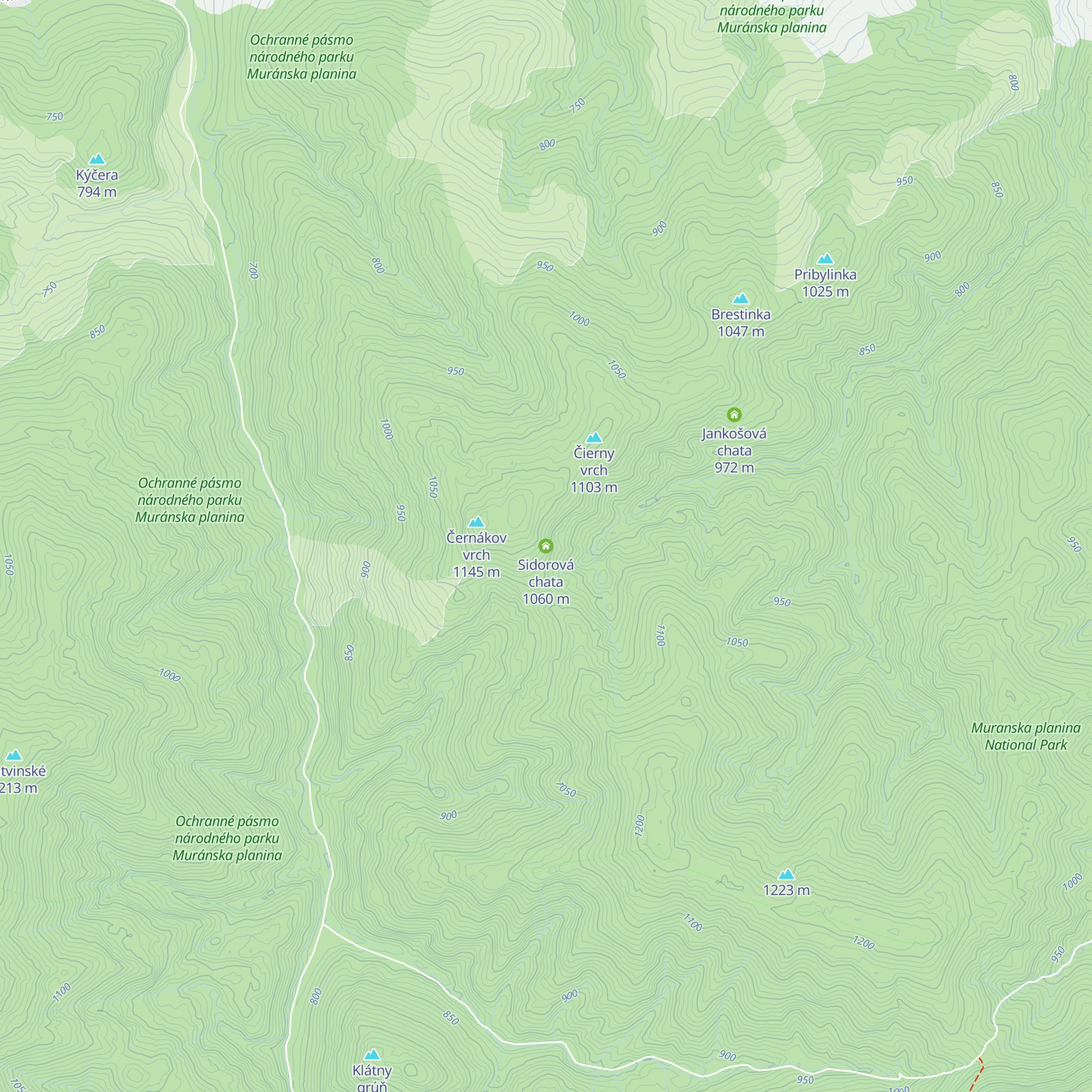 Sidorová chata map
