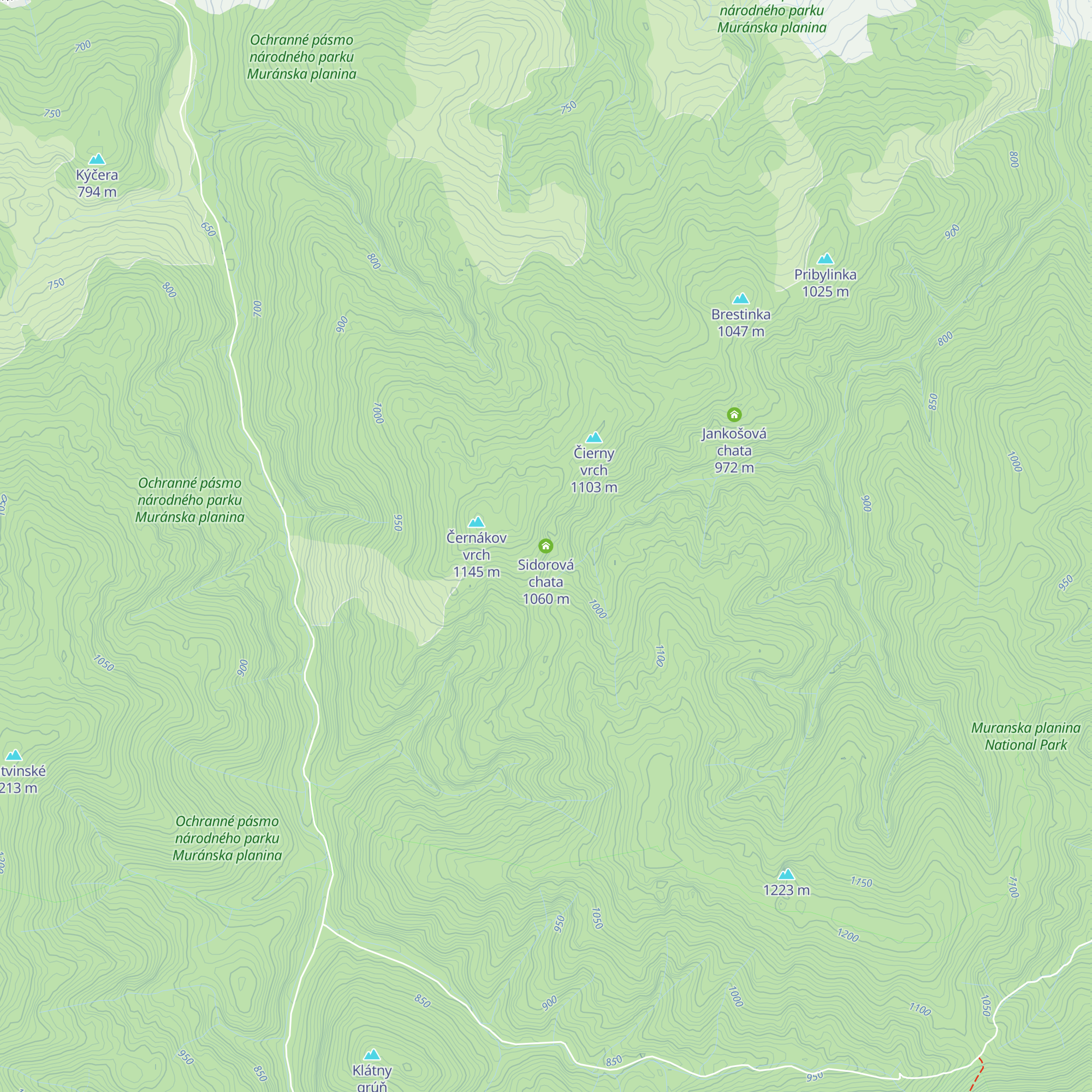 Sidorová chata map