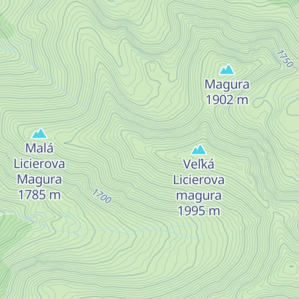 Map of Prostredná Licierova Magura