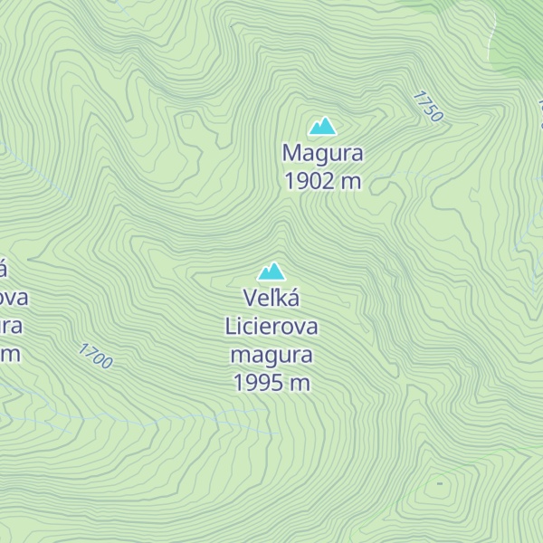 Map of Veľká Licierova magura