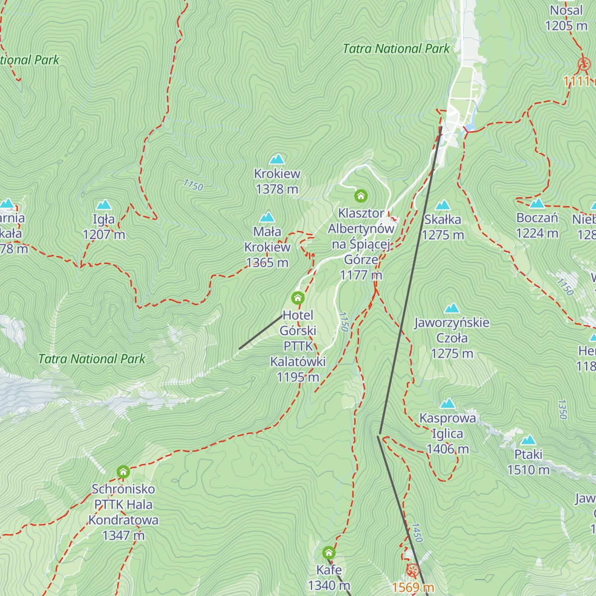 Hotel Górski PTTK Kalatówki map