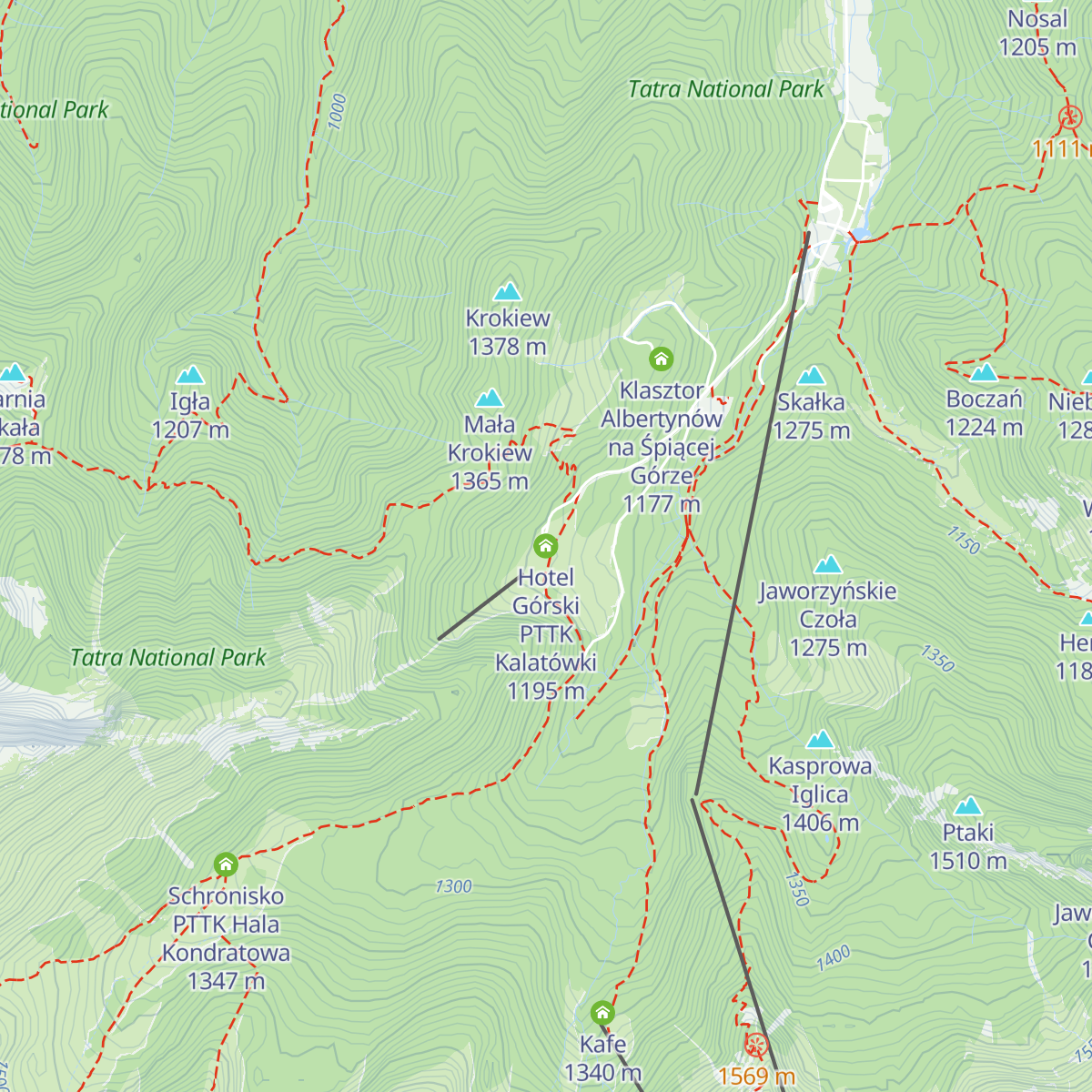 Hotel Górski PTTK Kalatówki map