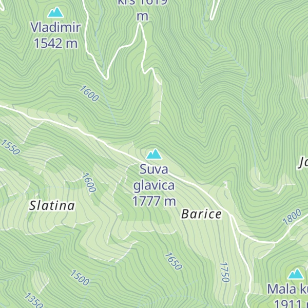 Map of Suva glavica
