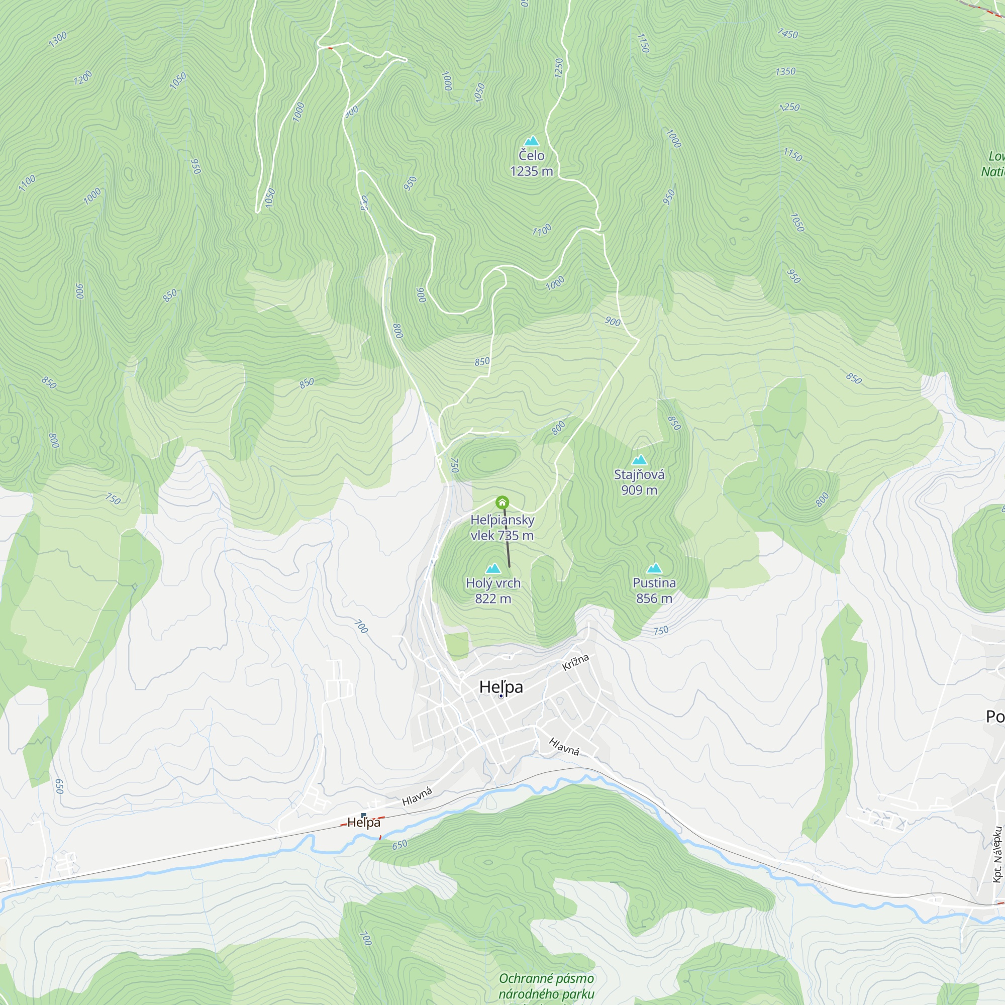 Heľpiansky vlek map