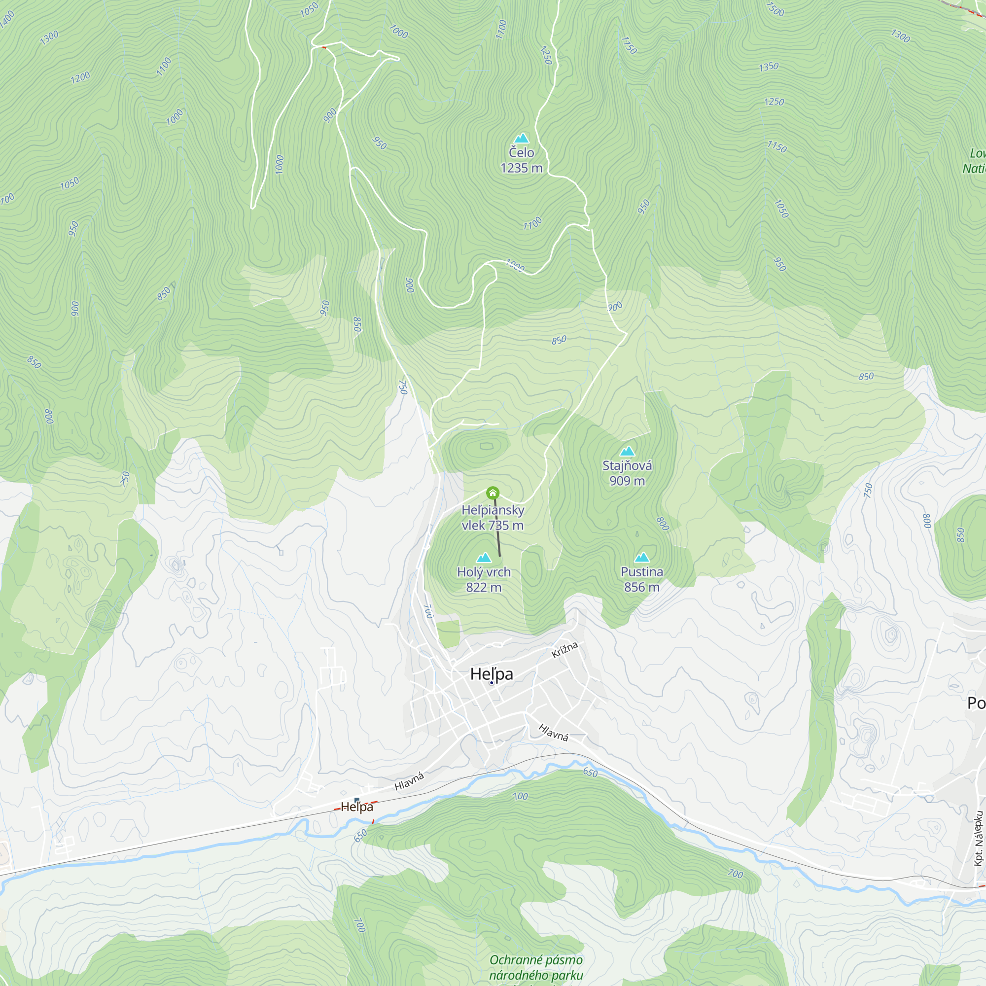 Heľpiansky vlek map