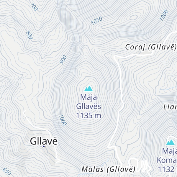 Map of Maja Gllavës