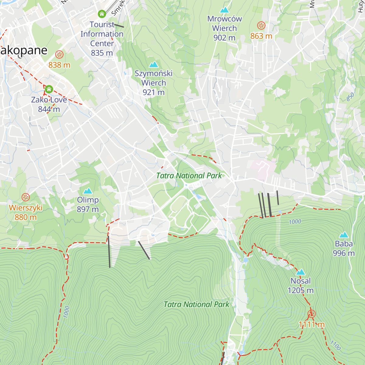 Tourist information (Tatra National Park) map