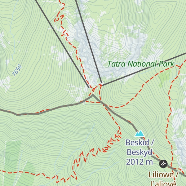 Map of Kasprov vrch / Kasprowy Wierch