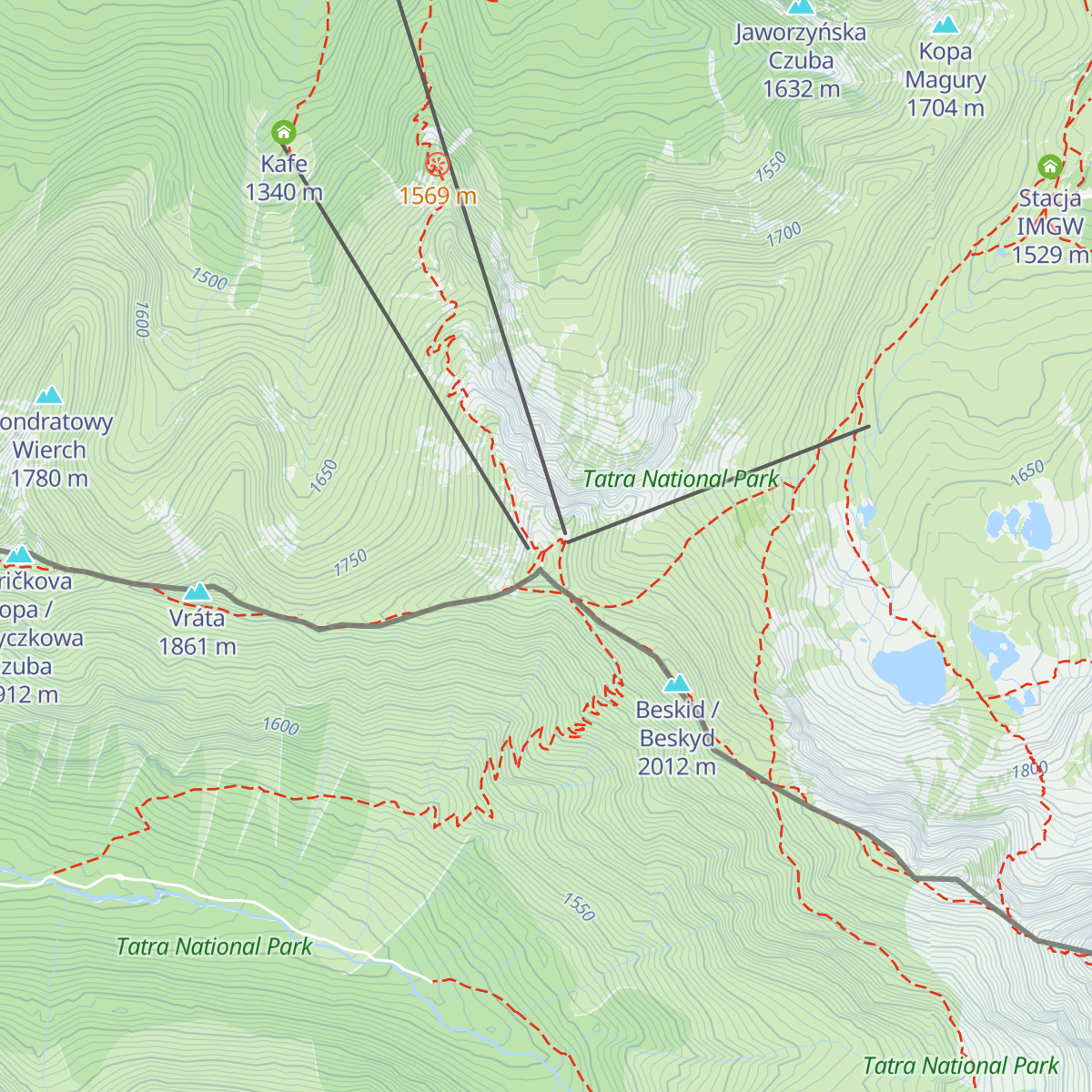 Wysokogórskie Obserwatorium Meteorologiczne Kasprowy Wierch map