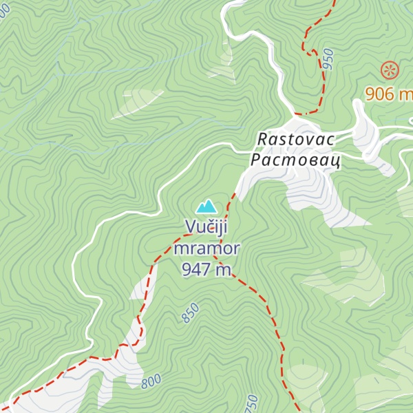 Map of Vučiji mramor