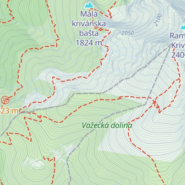 Map of Vyšná priehyba
