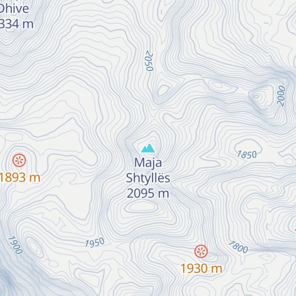 Map of Maja Shtyllës
