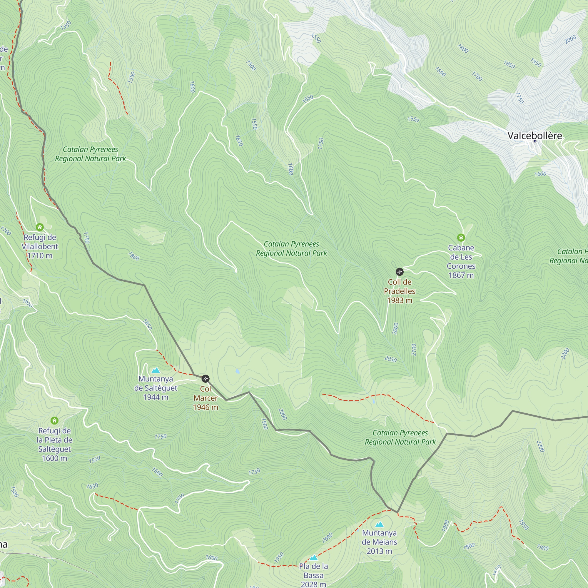 Refuge de l'Orri d'Andreu map