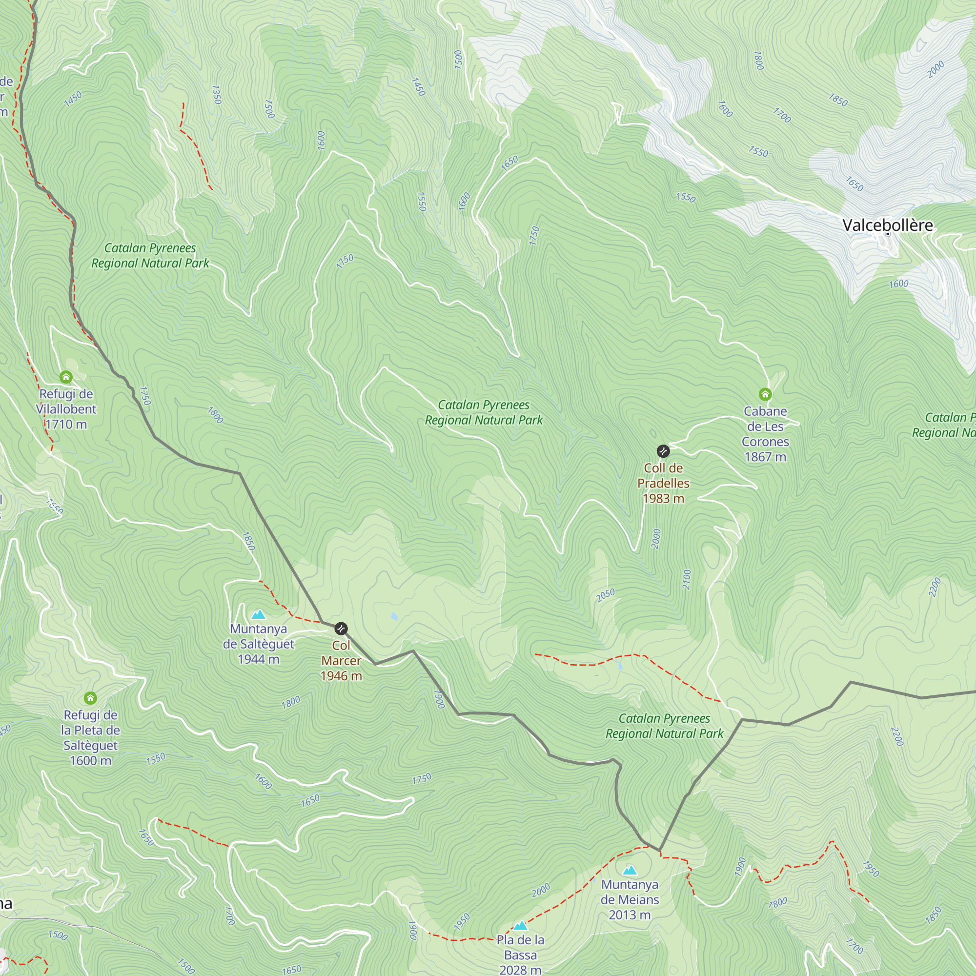 Refuge de l'Orri d'Andreu map