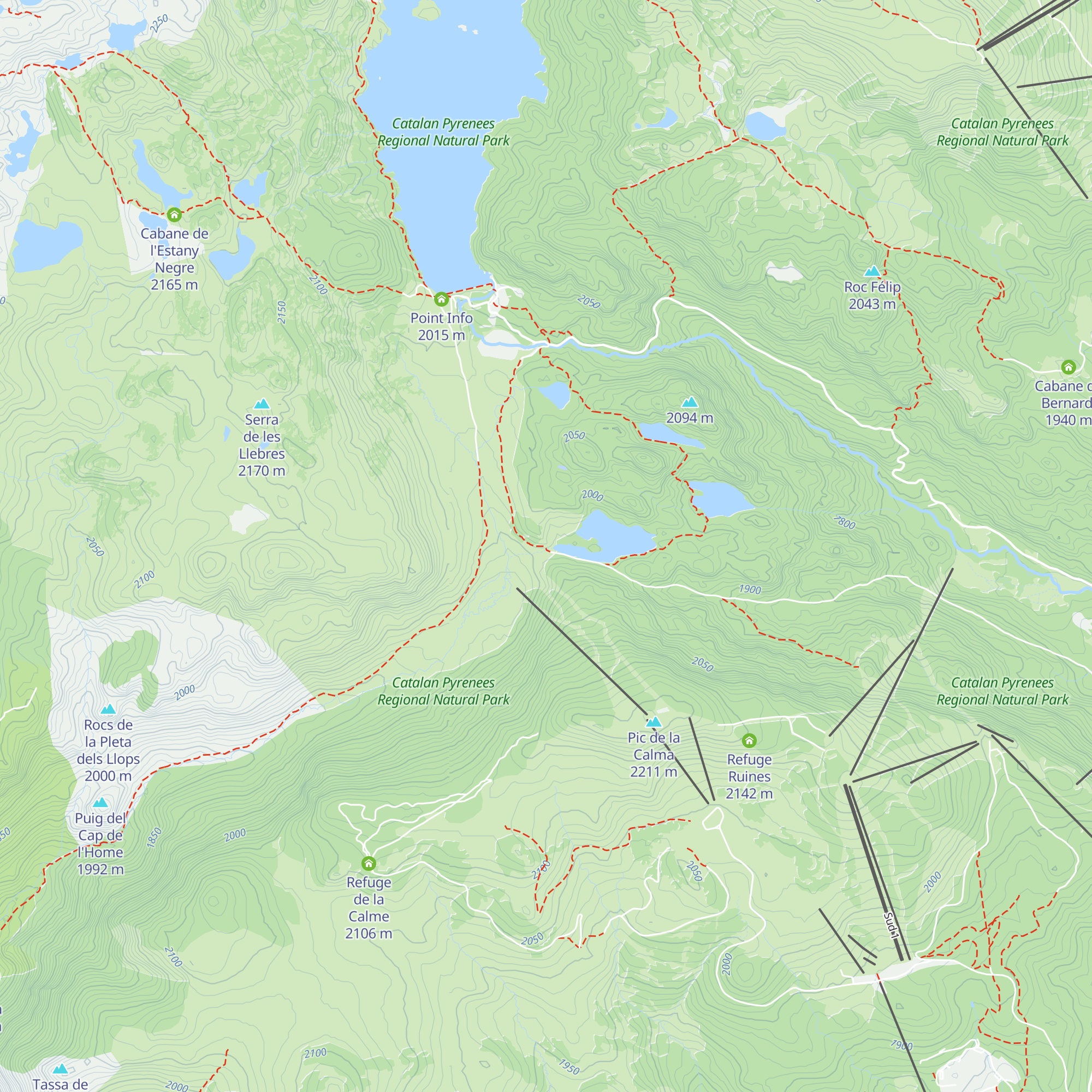 Cabane de l'étang de la Pradella map