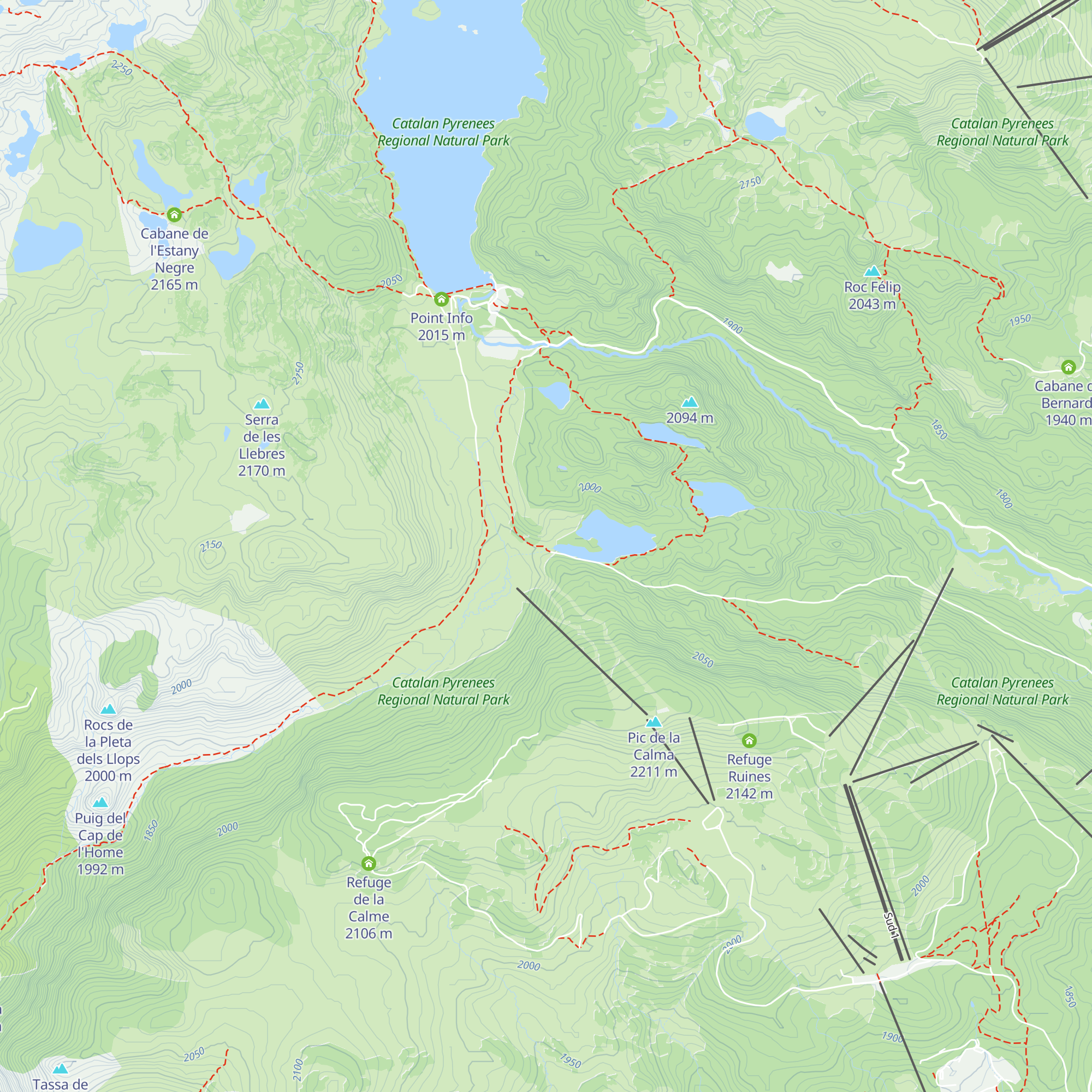 Cabane de l'étang de la Pradella map