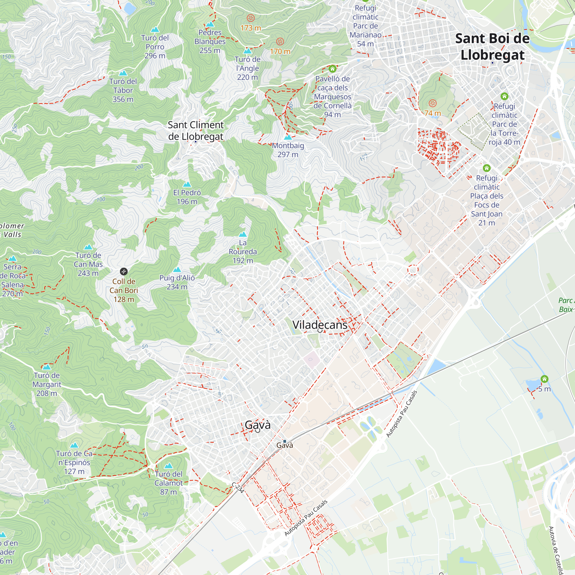 Refugi climàtic Casal de Barri Montserratina map