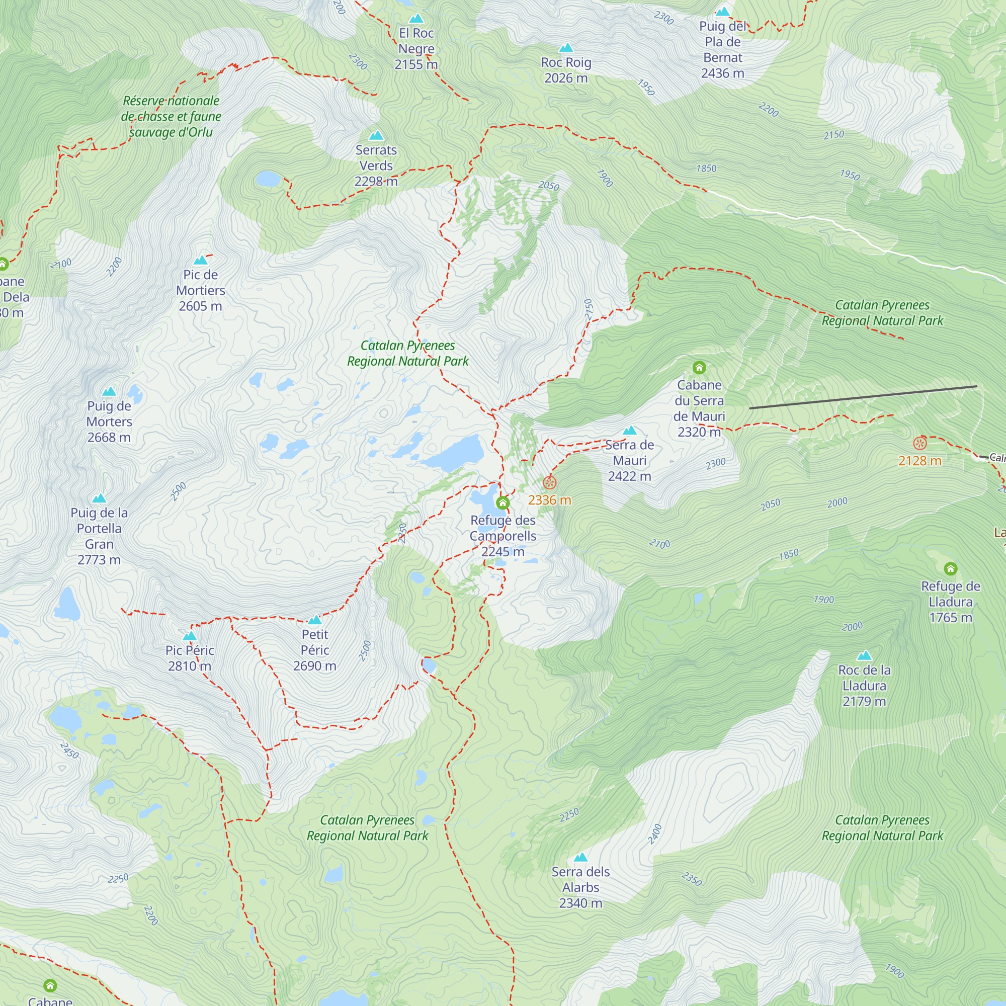 Refuge des Camporells map
