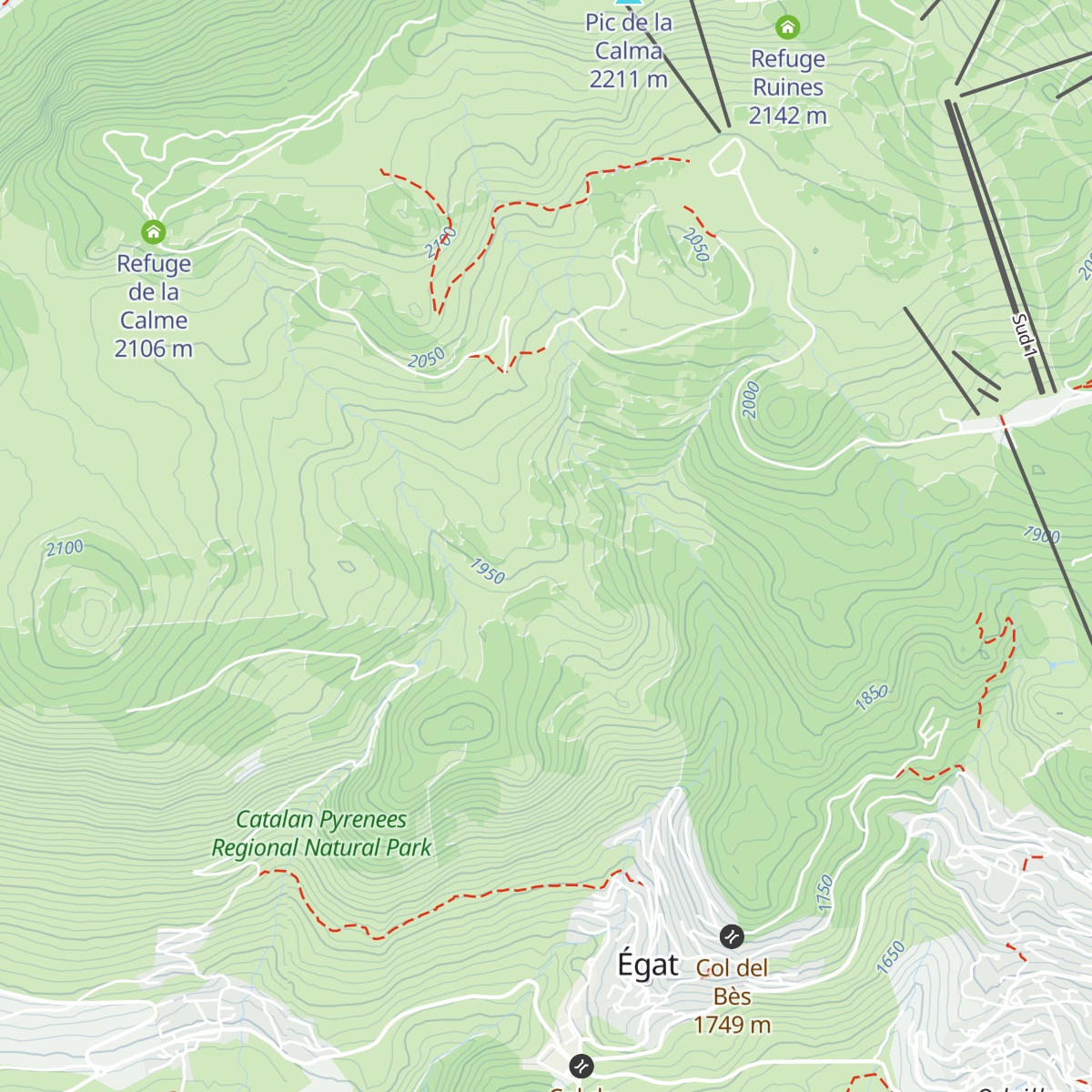 Refuge de Llobins map