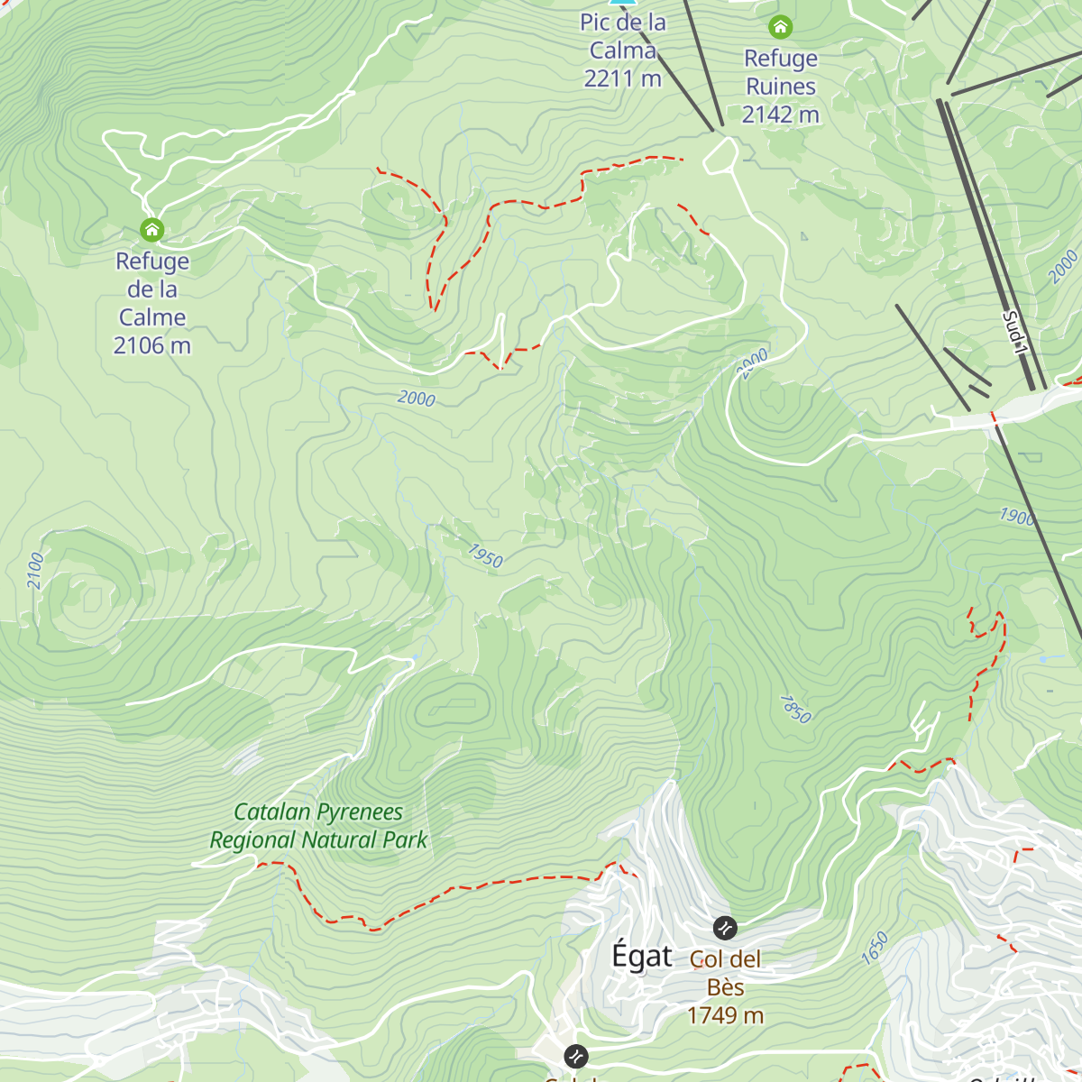Refuge de Llobins map
