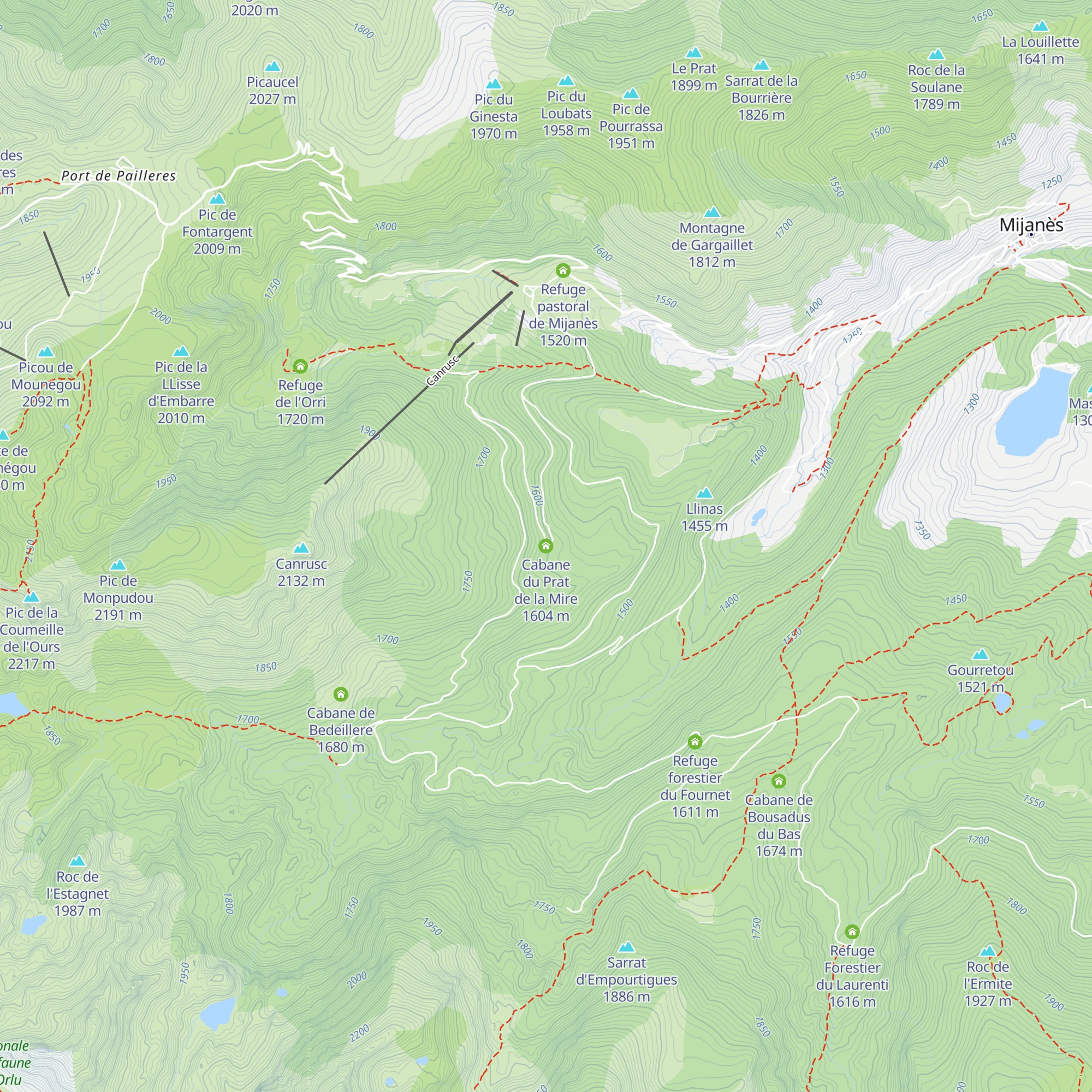 Cabane du Prat de la Mire map