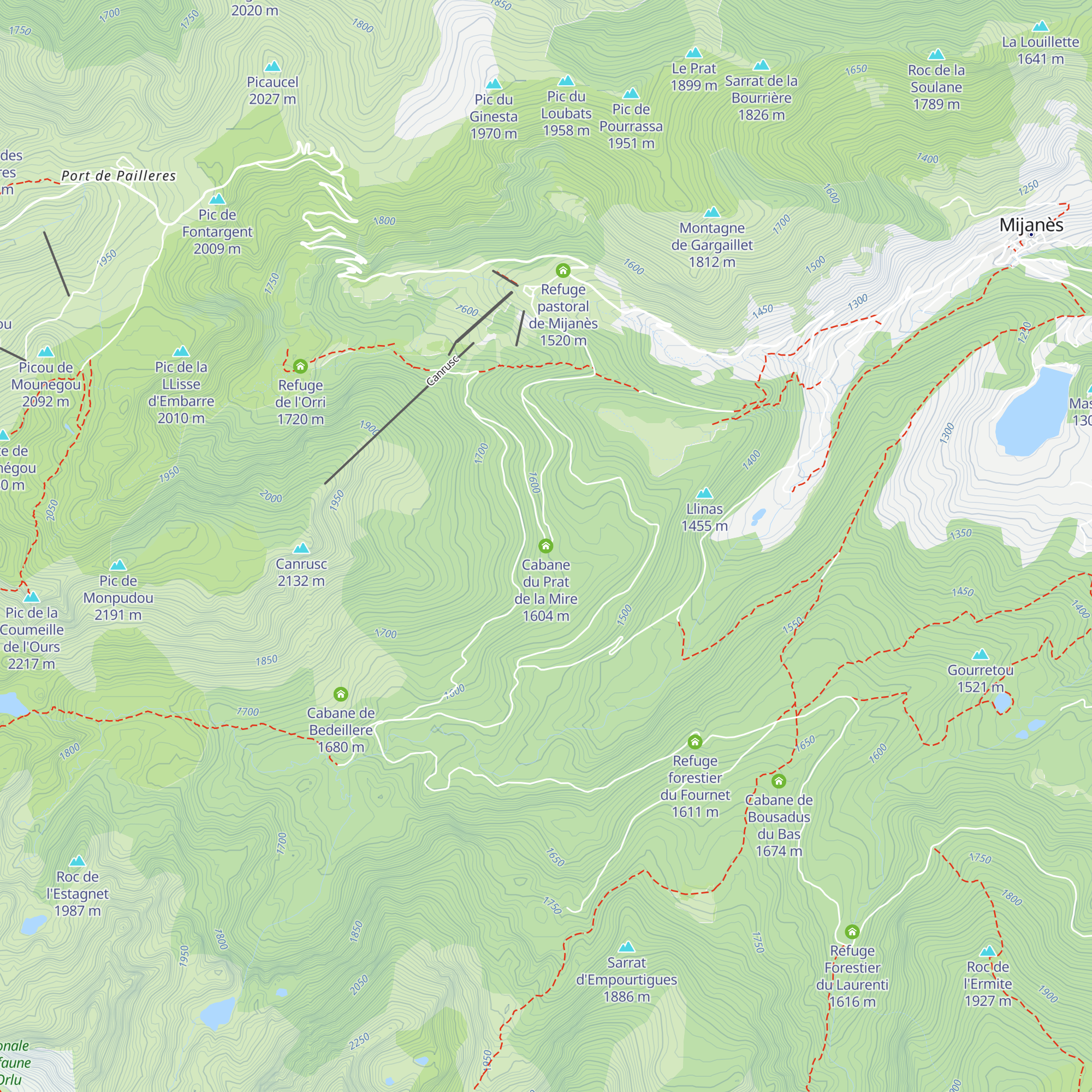 Cabane du Prat de la Mire map