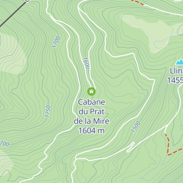 Map of Cabane du Prat de la Mire