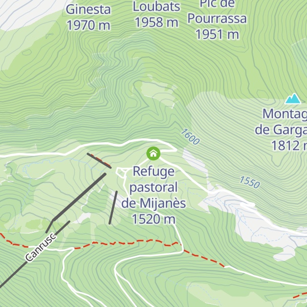 Map of Refuge pastoral de Mijanès