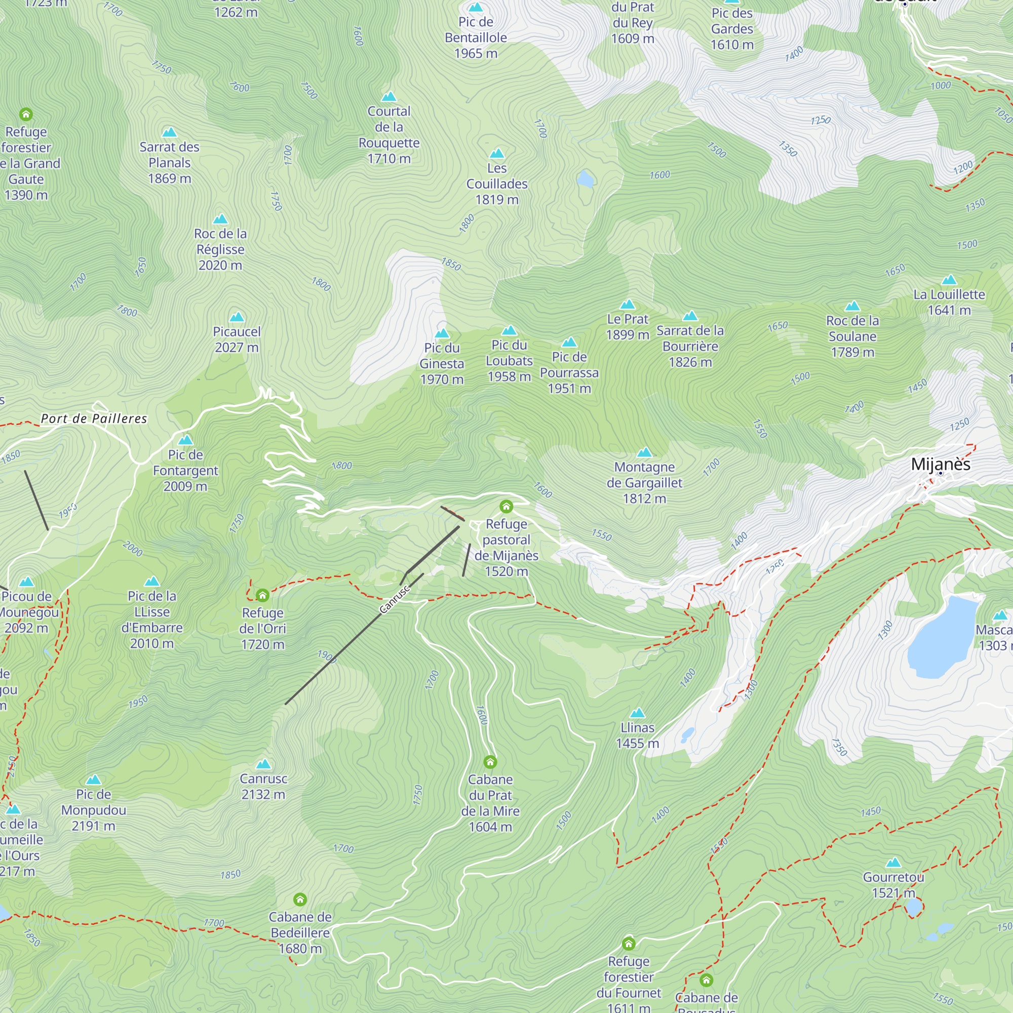 Refuge pastoral de Mijanès map