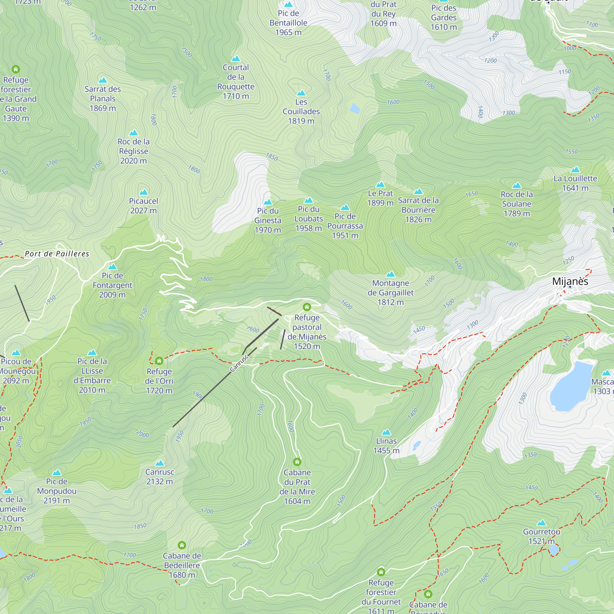 Refuge pastoral de Mijanès map
