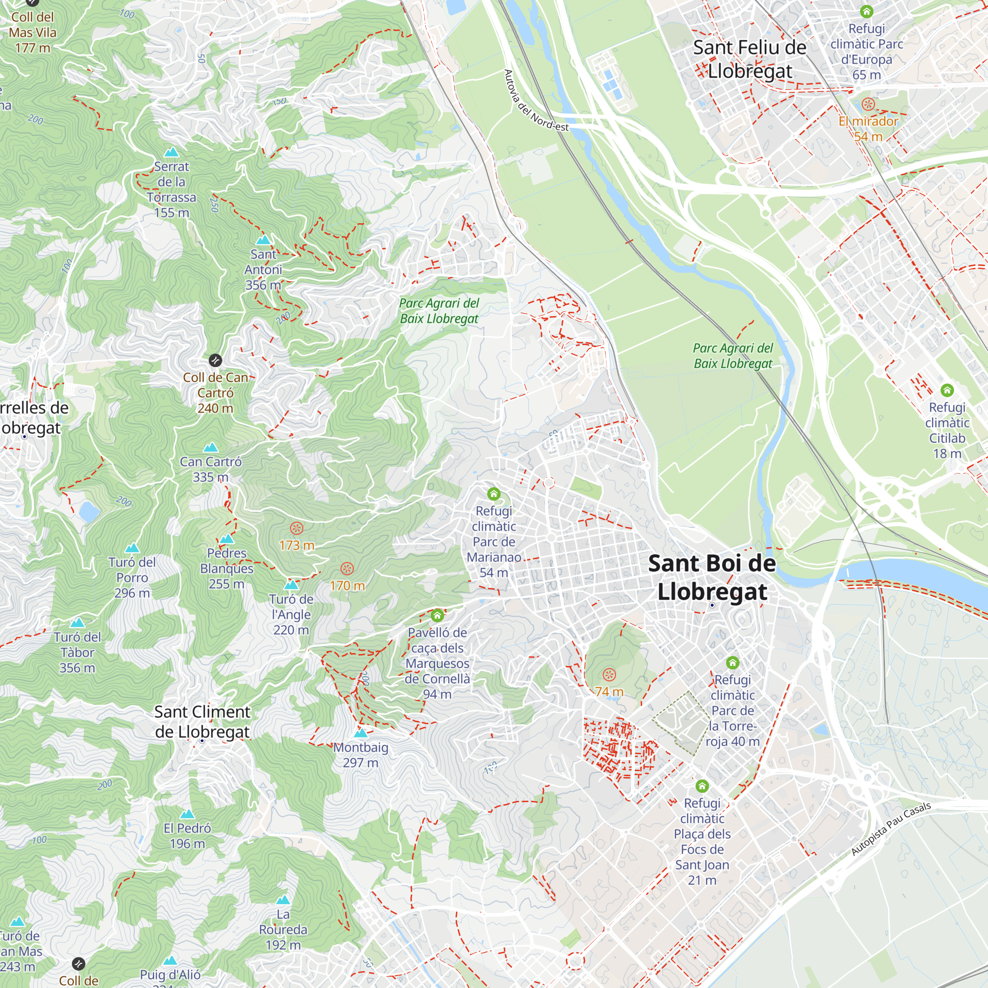 Refugi climàtic Parc de Marianao map