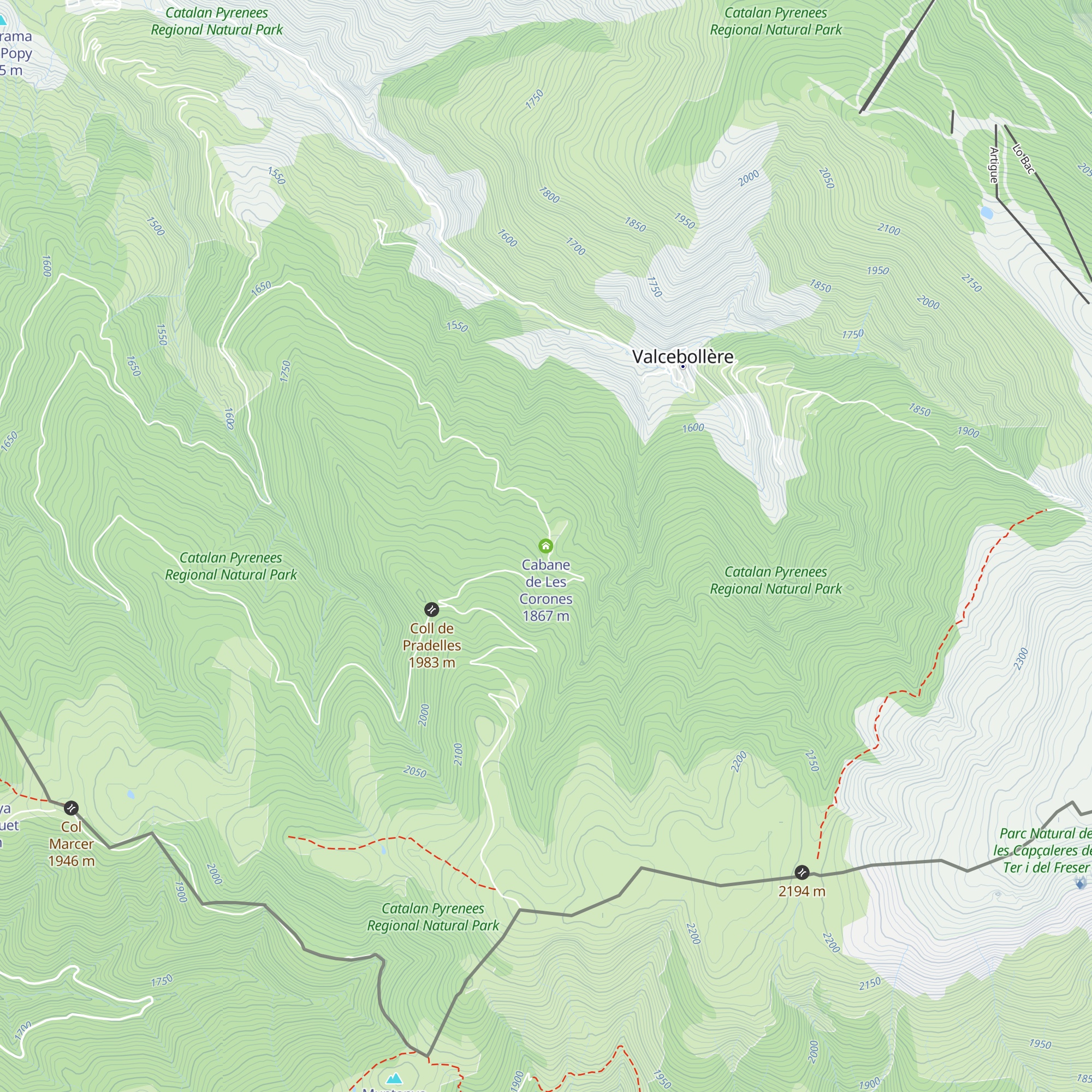 Cabane de Les Corones map
