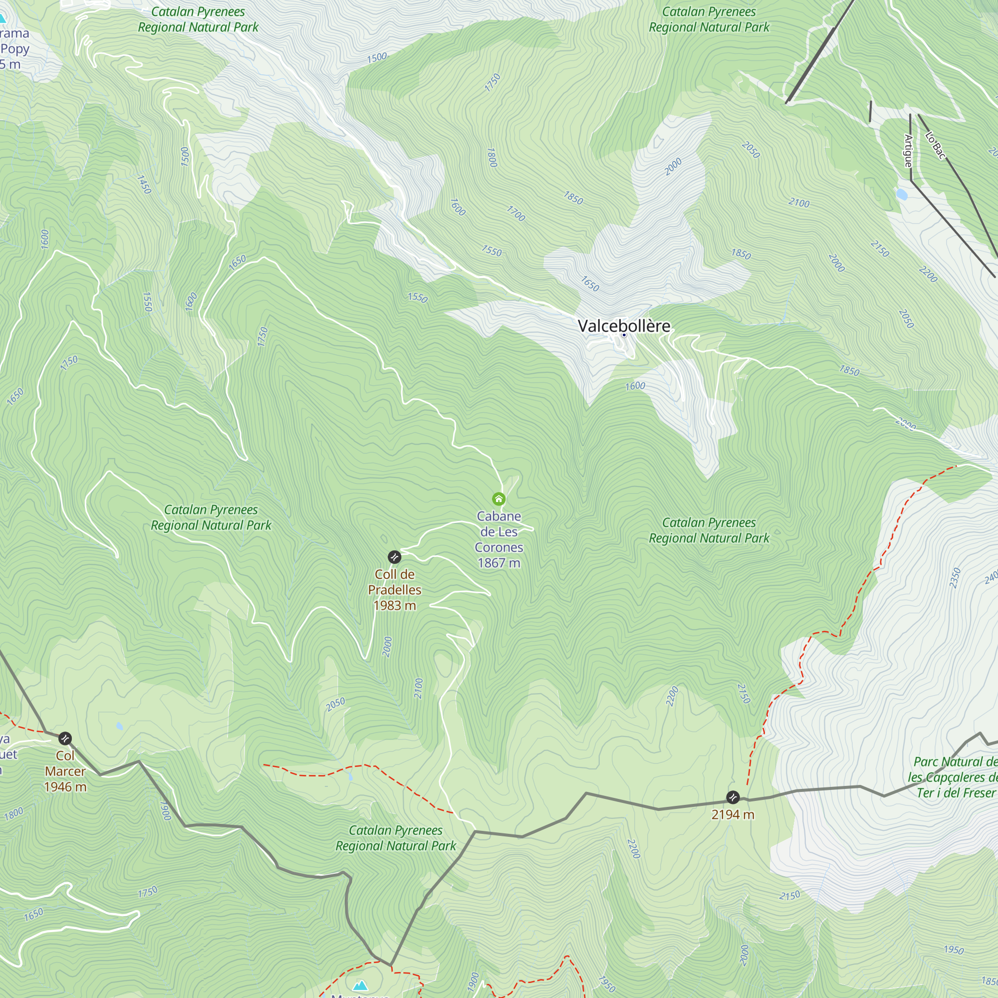 Cabane de Les Corones map