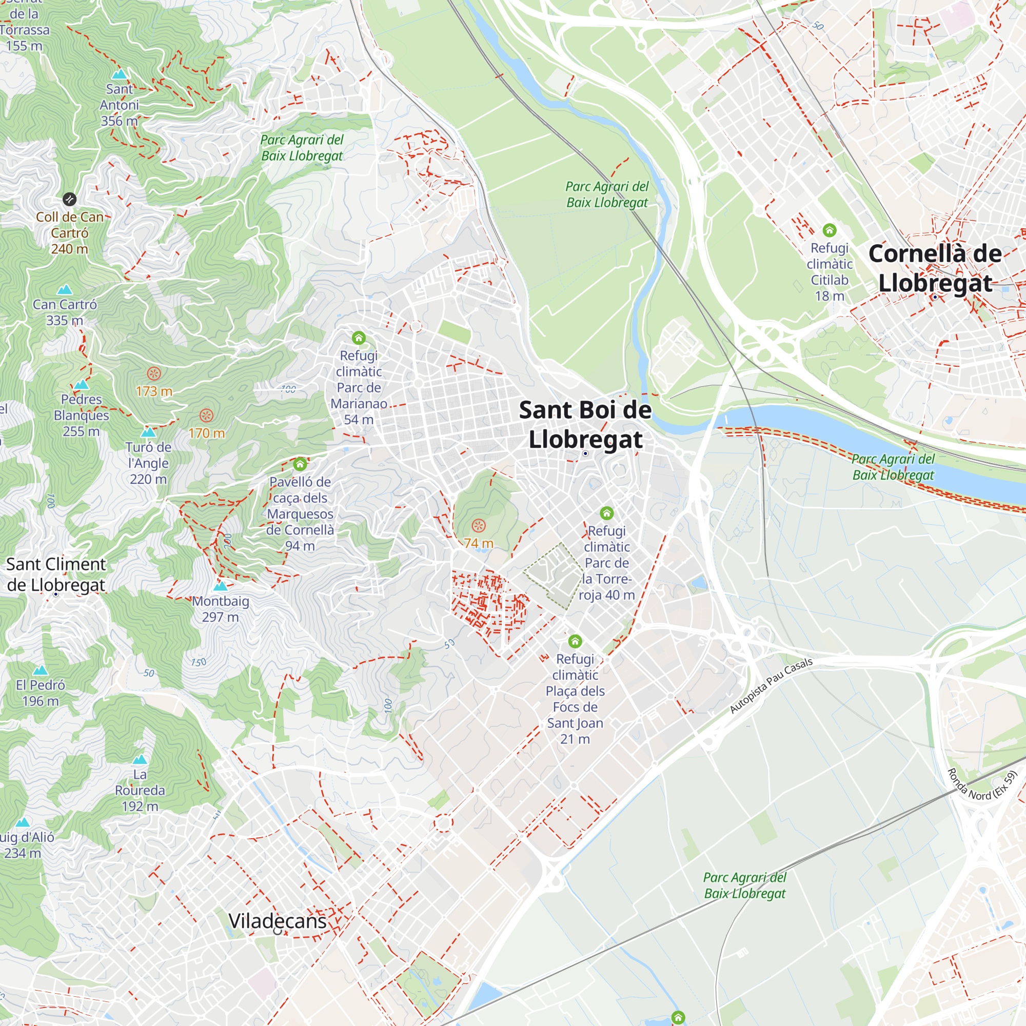 Refugi climàtic Parc de la Muntanyeta map