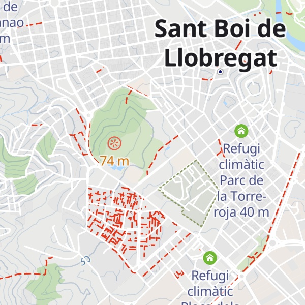 Map of Refugi climàtic Biblioteca Jordi Rubió i Balaguer