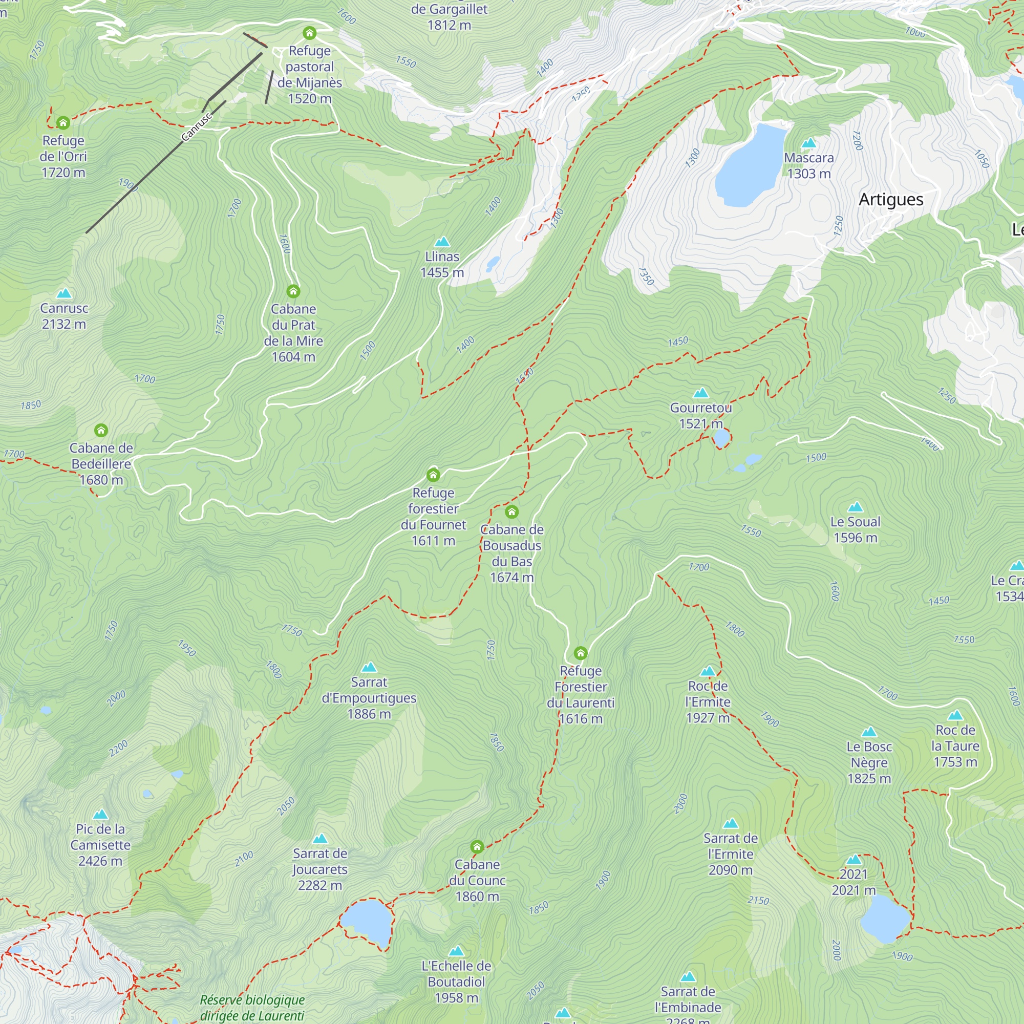 Cabane de Bousadus du Bas map