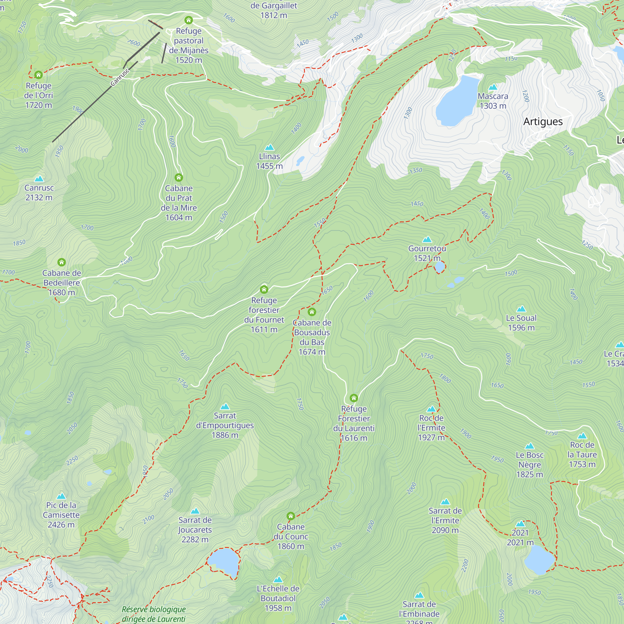 Cabane de Bousadus du Bas map