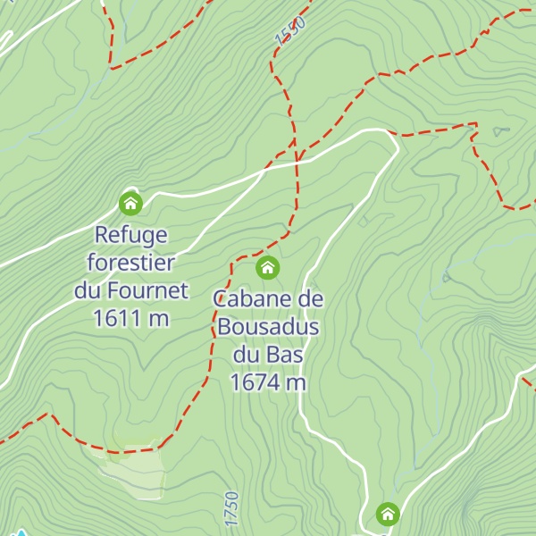 Map of Cabane de Bousadus du Bas