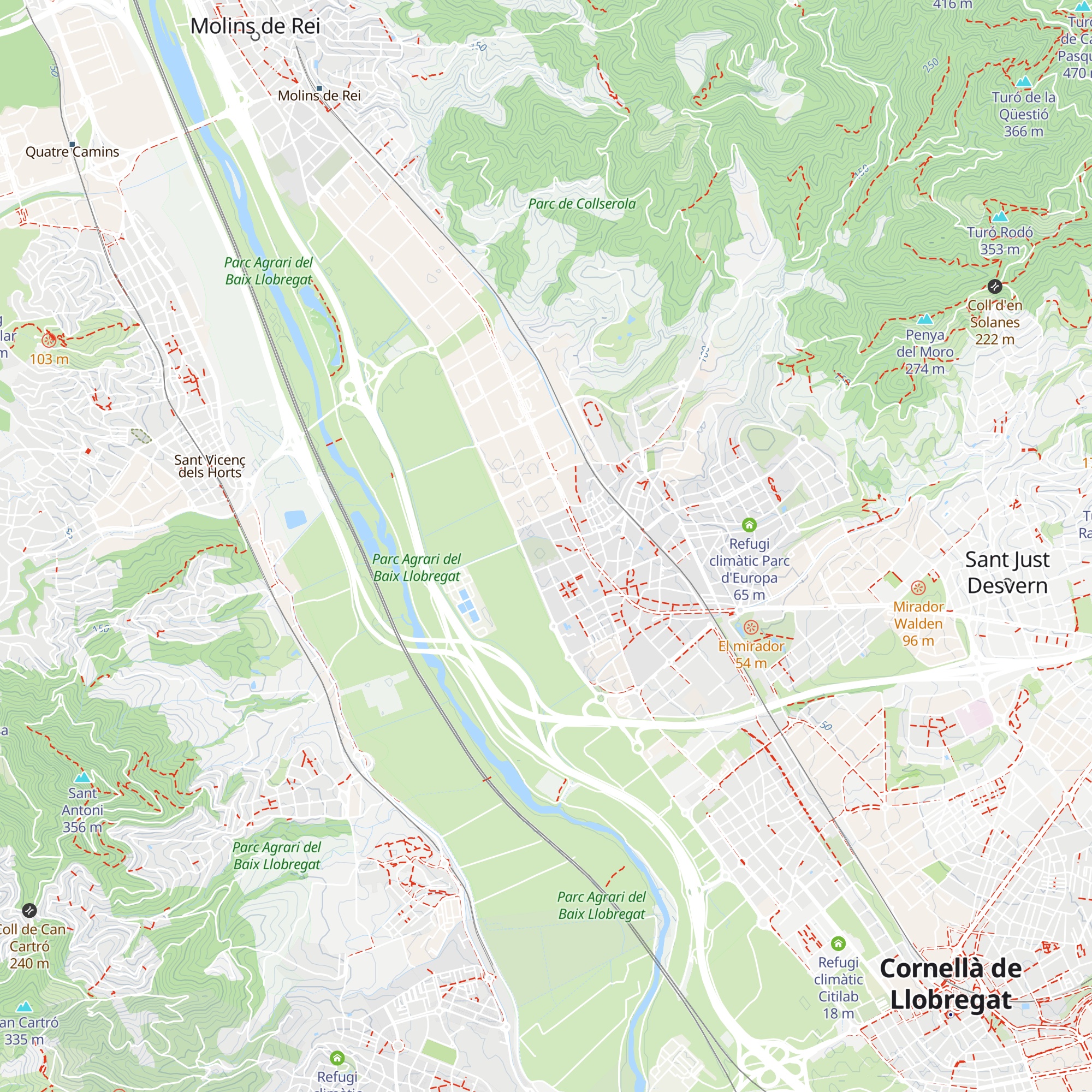 Refugi climàtic Parc del Llobregat map