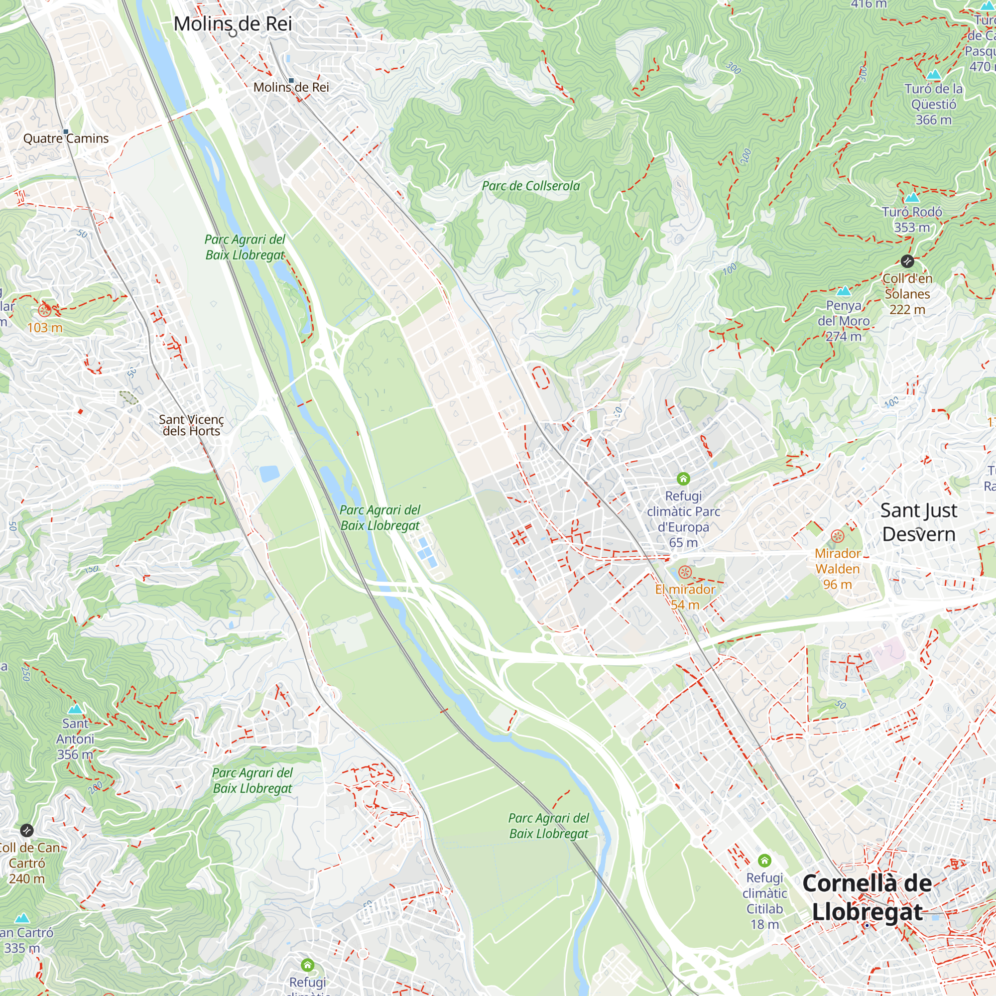Refugi climàtic Parc del Llobregat map