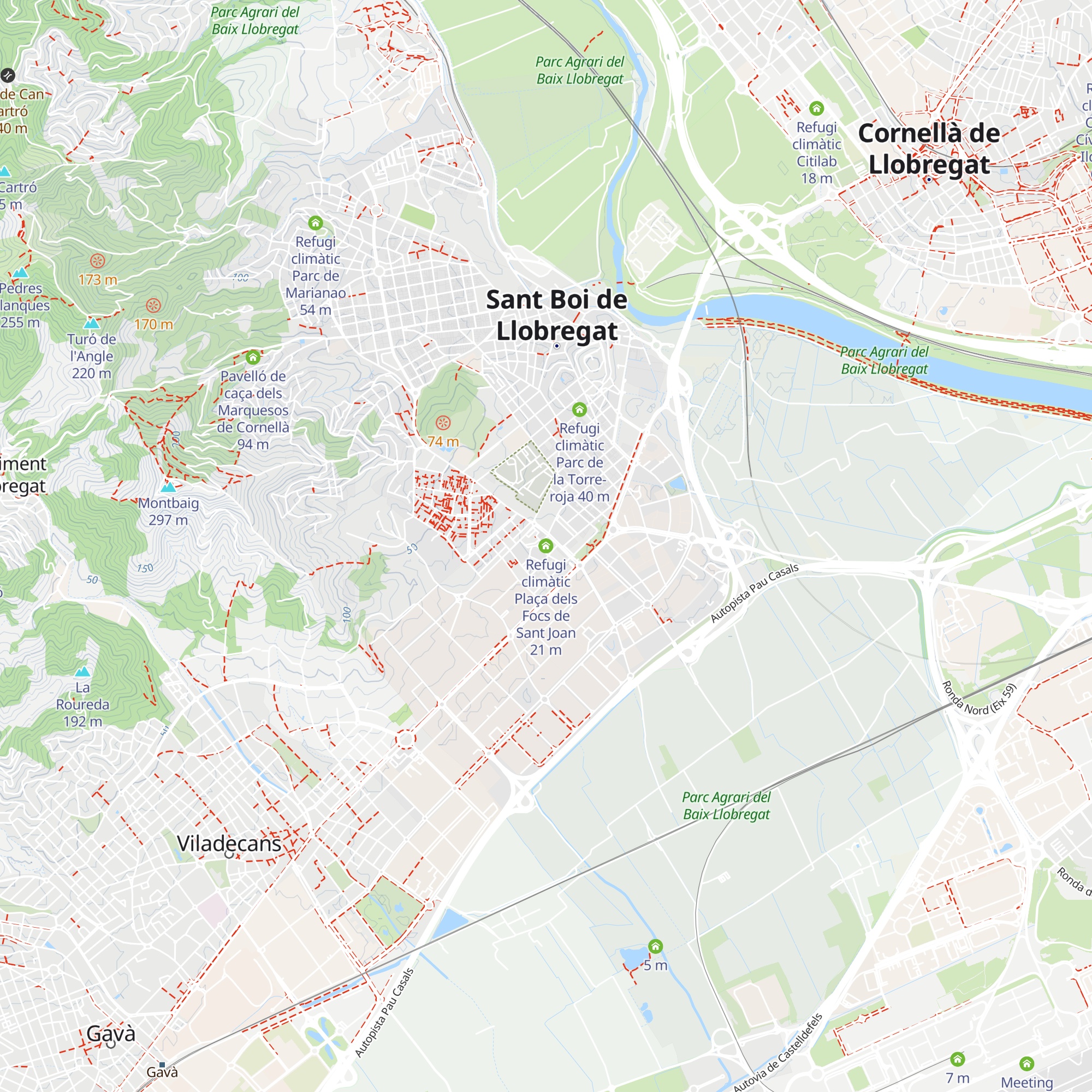Refugi climàtic Plaça dels Focs de Sant Joan map