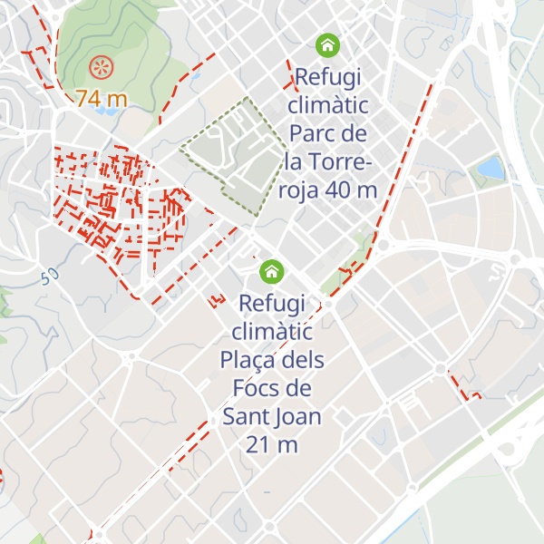 Map of Refugi climàtic Plaça dels Focs de Sant Joan